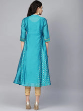 Teal Chanderi Embroidered 2 Piece Kurta